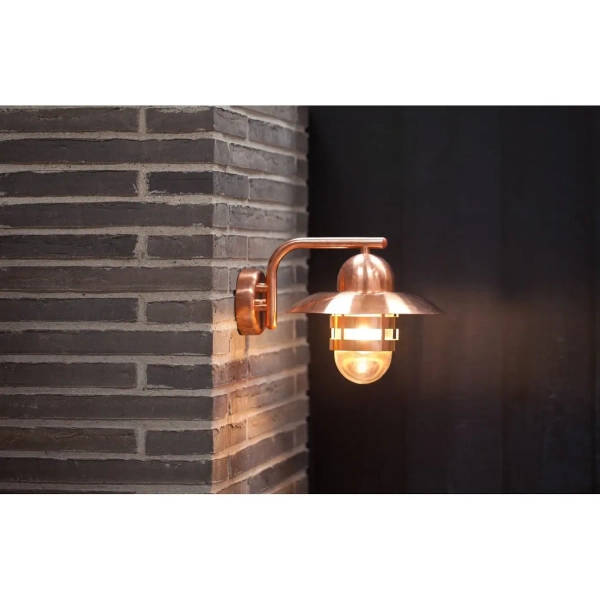 Metalowa lampa ścienna Nibe 24981030 zewnętrzna IP54 miedziana