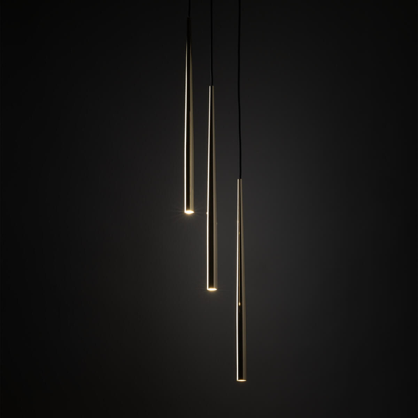 Kaskadowa lampa wisząca Piano 10117 rurka tuby złota czarna