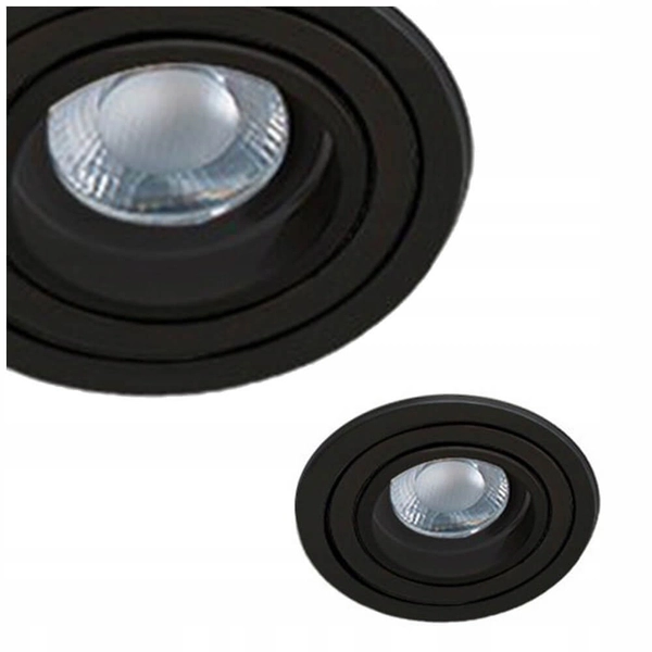 Czarny spot wpuszczany Caro AZ2431 Azzardo kierunkowy okrągły do salonu