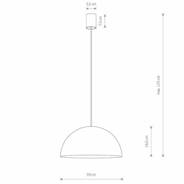 Kopułowa lampa wisząca Hemisphere 10702 do kuchni metalowa czarna złota
