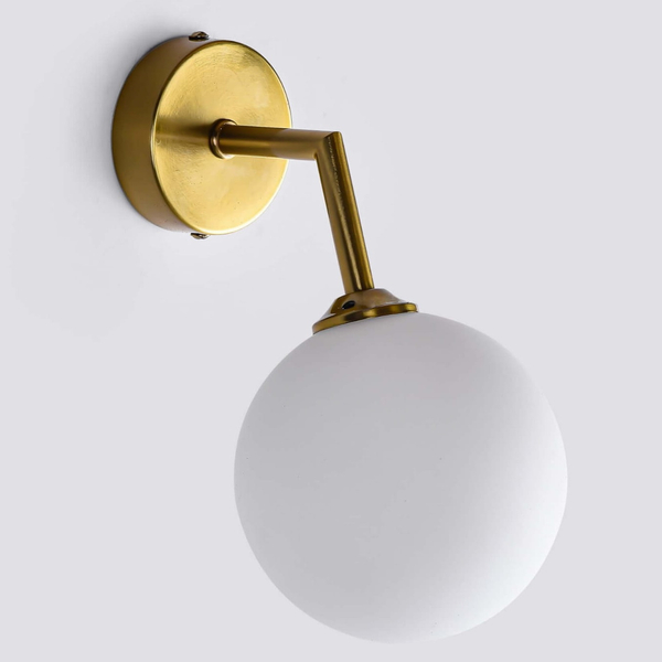 Kinkiet LAMPA ścienna DORADO LP-002/1W Light prestige loftowa OPRAWA szklana kula miedziana biała