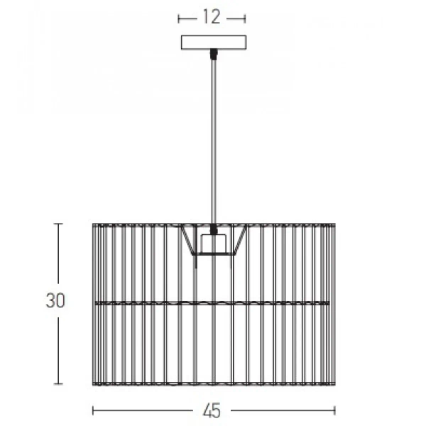 Ekologiczna wisząca lampa 20239 do przedpokoju rattanowa czarny