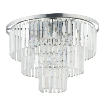 Lampa sufitowa glamour CRISTAL 7628 kryształowa srebrna przezroczysta