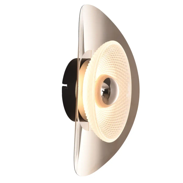 Szklany kinkiet naścienny Diop MB2293-1M-3BGT LED 8W 3000K złoty