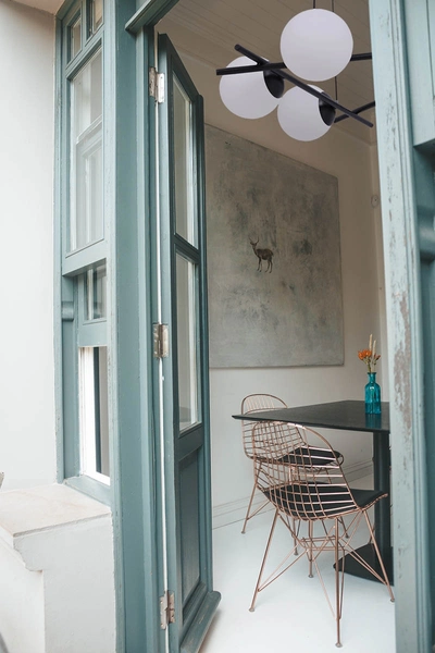 Lampa wisząca Arton K-4967 bubbles do jadalni biała czarna