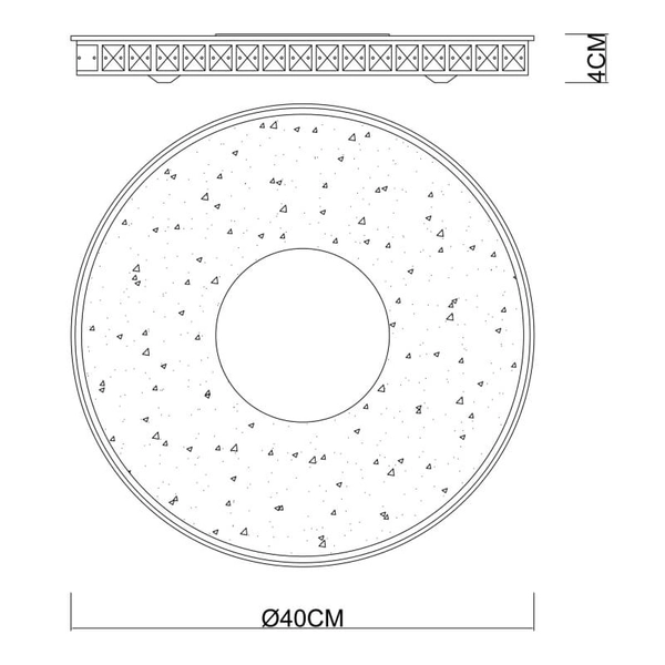 Lampa przysufitowa Denni 49336-24R LED 24W 4000K crystal szklana srebrna