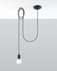 LAMPA wisząca SL.0369 podwieszana OPRAWKA na żarówkę zwis kabel przewód loft czarny
