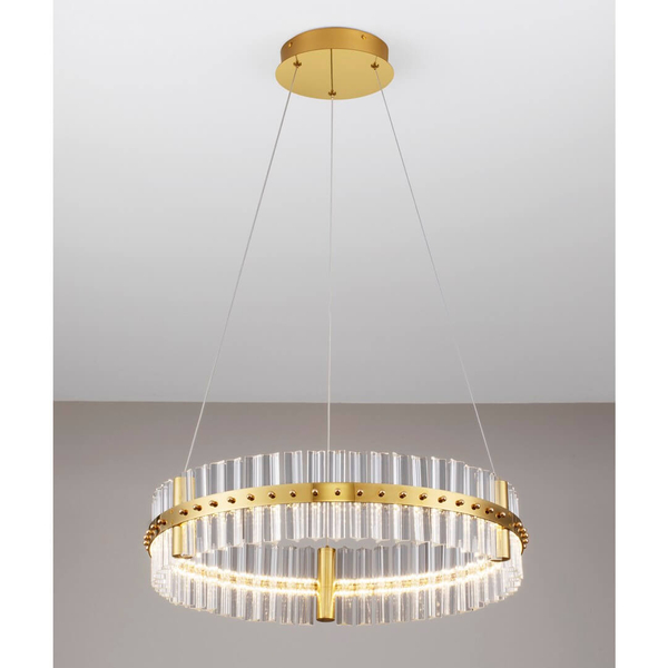 Dekoracyjna lampa wisząca MAYO LE44224 LED 45W 3500K ring szklana złota