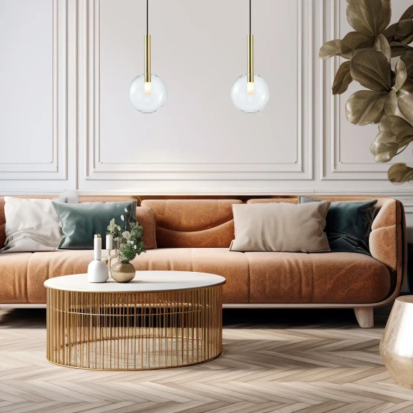 Kulista lampa wisząca NIKO GOLD ML0328 do jadalni kula złota