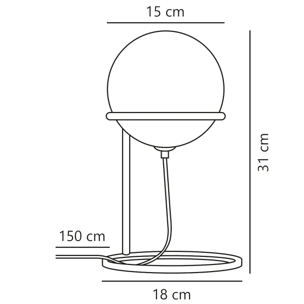 Stolikowa lampa okrągła Wilson 2412575003 biała czarna