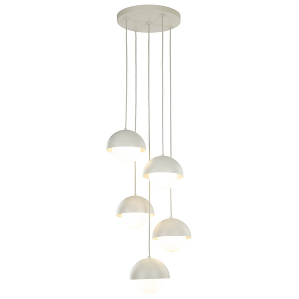 Lampa kaskadowa zwisająca Bono 10214 do sypialni kule beżowa biała