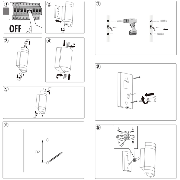 Lampa zewnętrzna FOCUS 5604011118 ścienna tuba elewacyjna IP44 szara