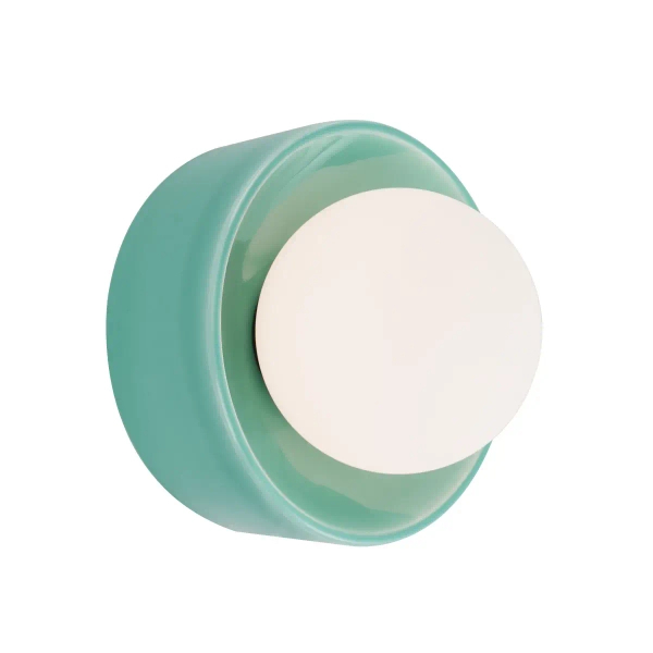 Ścienna lampa RAINBOW W0452 turkusowa kulista 1xG9 do sypialni