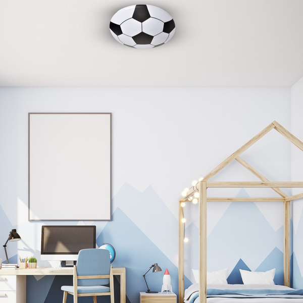 Dziecięca LAMPA sufitowa BALL ML6179 Milagro metalowa OPRAWA piłka nożna LED 18W 4000K plafon biały czarny