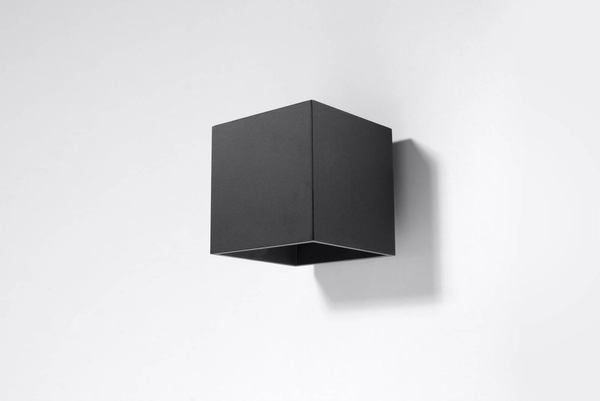 Kinkiet LAMPA ścienna SL.0057 metalowa OPRAWA przyścienna kostka cube czarna OUTLET