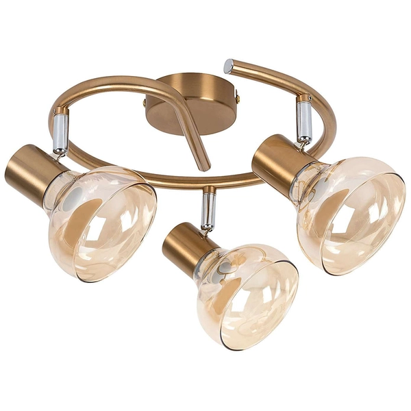 Plafon LAMPA sufitowa HOLLY 5549 Rabalux metalowa OPRAWA regulowane reflektorki szklane antyczne złoto bursztynowe