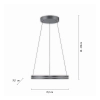 Wisząca lampa PUREE-LOOP szara LED 53W 2700-5000K pierścień do jadalni nad stół 2551-15