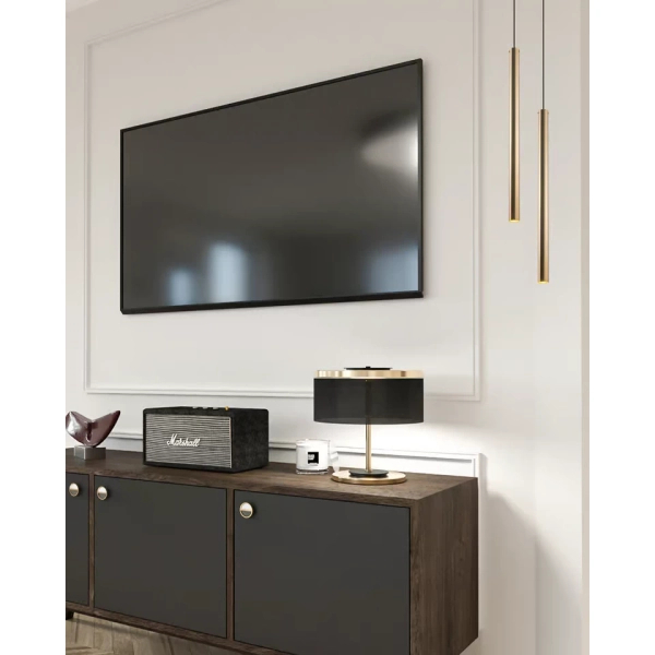 Wisząca lampa AKADI 8883 metalowa sopel zwis tuba czarna złota OUTLET
