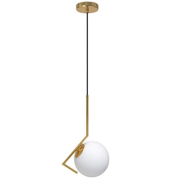 Wisząca lampa modernistyczna 429-1CP szklana kula ball złota biała