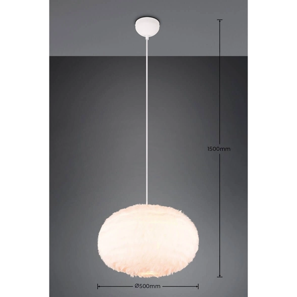 Lampa wisząca Furry R31581901 kulista pluszowa biały