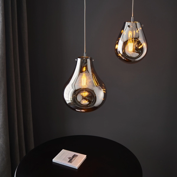 Wisząca lampa gruszka L&-199788 Light& szklany klosz chrom