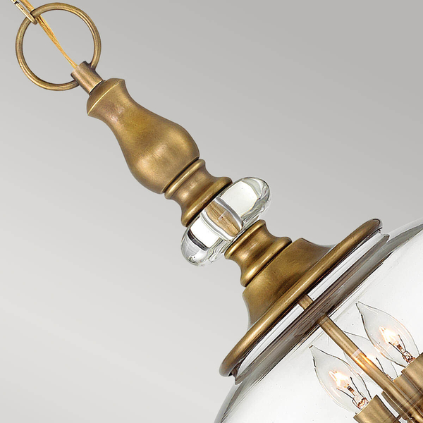 Szklana lampa wisząca Wexley HK-WEXLEY-3P-HB Hinkley szkło mosiądz