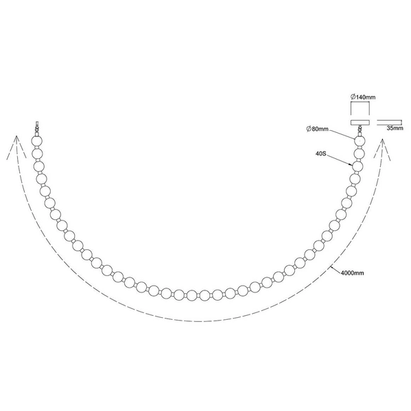 Wisząca lampa kulista Dorado LP-002/4M CCT LED 3000-6000K biała złota