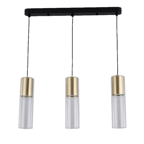 Złota lampa wisząca Manacor LP-232/3L GD Light Prestige salonowe tuby do jadalni