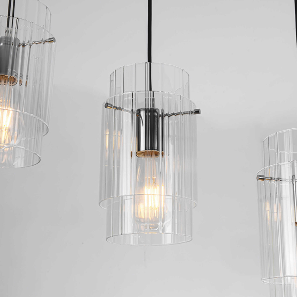 Wisząca lampa kuchenna Savona LP-707/3L nad wyspę czarna OUTLET