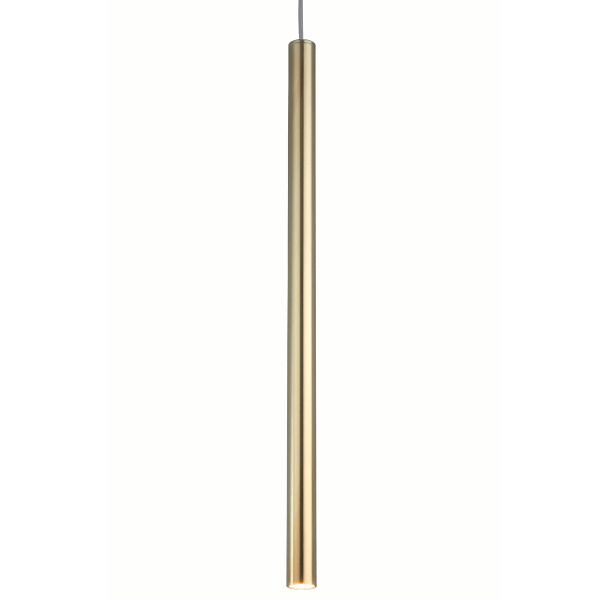 Wisząca lampa salonowa Lunga LP-894/1P GD nowoczesna tuba metalowy sopel złoty