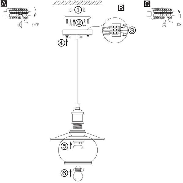 LAMPA wisząca Nevis 69030H Globo szklana OPRAWA vintage ZWIS kula ball brąz antyczny przezroczysta