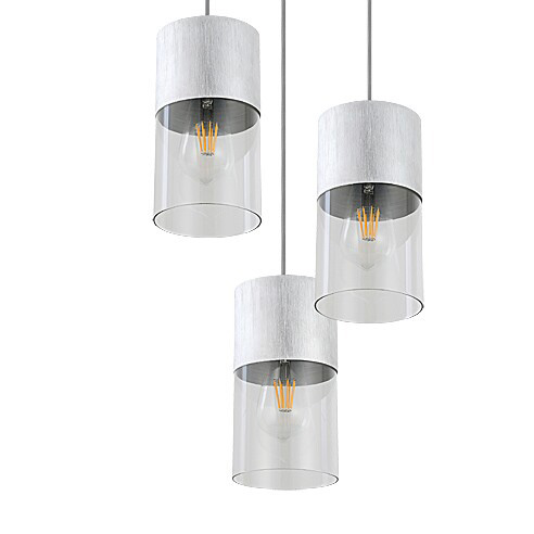Szklana kaskada wisząca Zelkova 3155 do jadalni nad stół aluminium