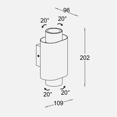 Kinkiet ścienny góra-dół CYPRES 6604002118 Lutec IP44 ogrodowy szary