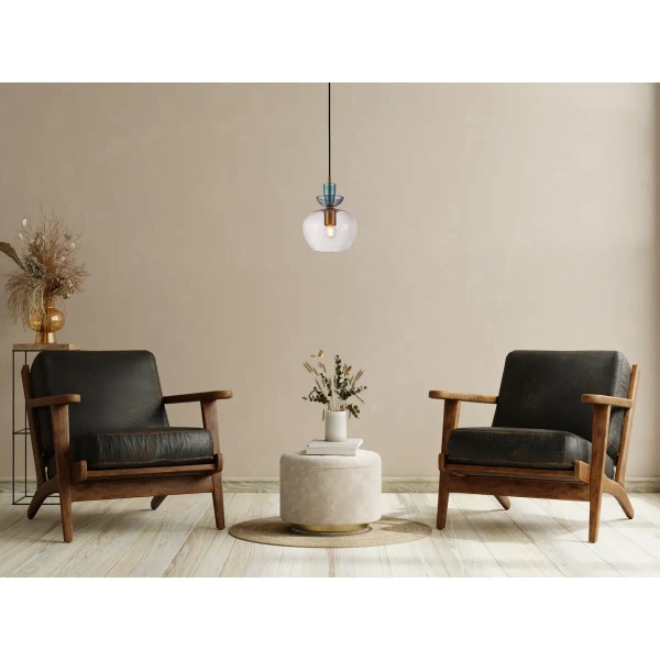 Szklana lampa wisząca Fanda PND-31882-1-GD-PK złota przezroczysta