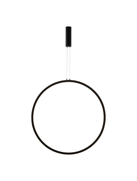 Okrągła lampa wisząca AUTLAN LE42773 do przedpokoju LED 48W 3000K czarna