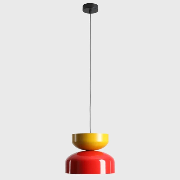 Wisząca lampa nad blat Tula 1132G19_14_C do salonu czerwona żółta