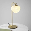 Stołowa lampka glamour  L&-198817 metalowa szklana biała mosiądz