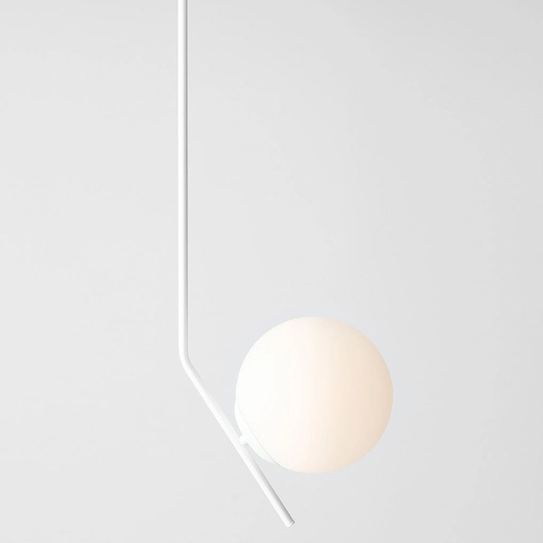 Szklana LAMPA sufitowa GALLIA 1095PL_G_L Aldex kula biała do salonu