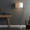Lampa podłogowa Josephine 72388 Endon łukowa okrągły abażur biały nikiel