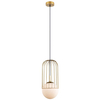 Druciana LAMPA wisząca MATTY MDM-3940/1 GD Italux metalowa OPRAWA drut ZWIS szklana kula ball klatka loft złota