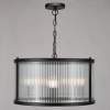 Ryflowana wisząca lampa Bianka BIA0322 do jadalni na łańcuchu czarny