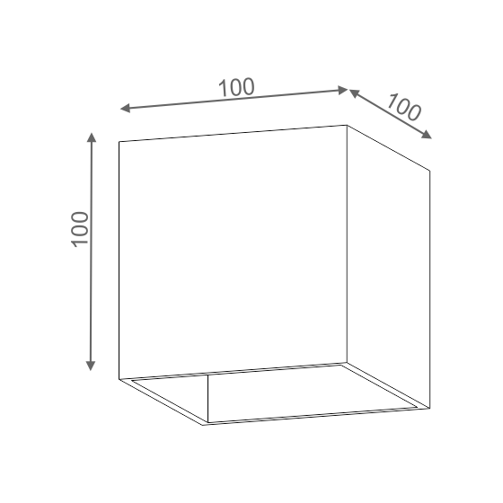 Kinkiet ścienny MAXI CUBE 22411-0000-U8-PH-01 metalowa kostka srebrny