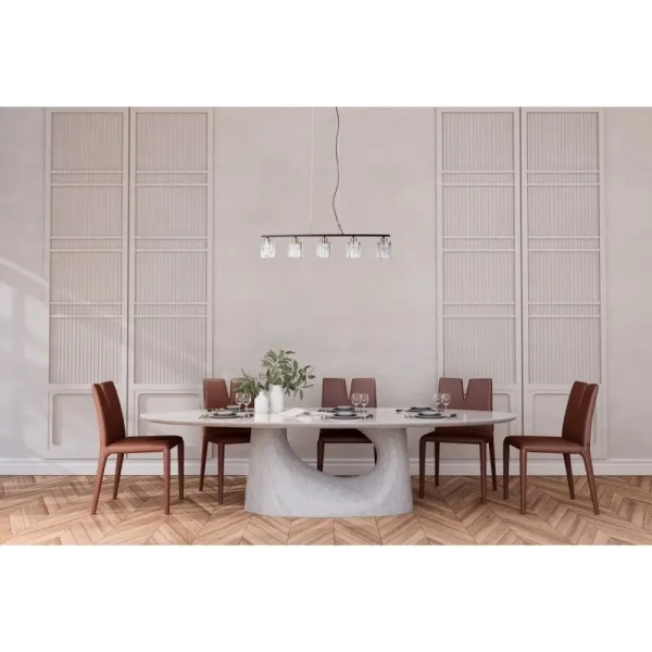 Szklana lampa wisząca tuby Simona PND-40814-5-BK-HBR czarny przezroczysty
