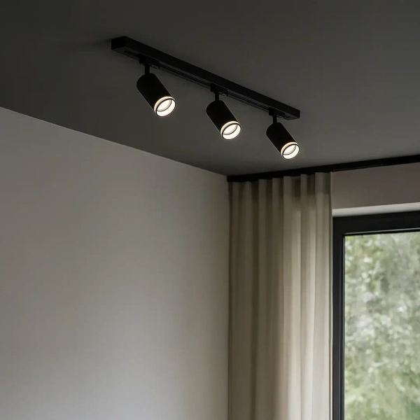 Jednofazowa lampa szynowa Pipe Ring Track ML2065 tubka cylinder czarny