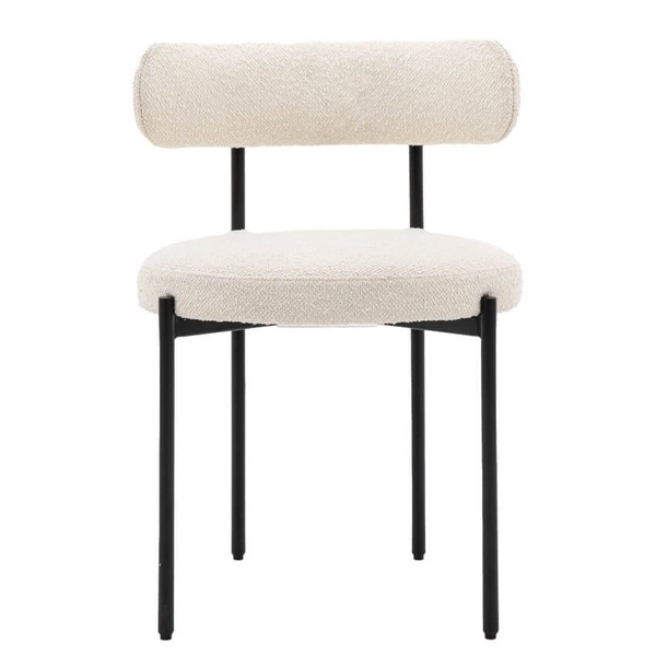 Pluszowe krzesło do sypialni Aveley 5056693528548 kremowy czarny