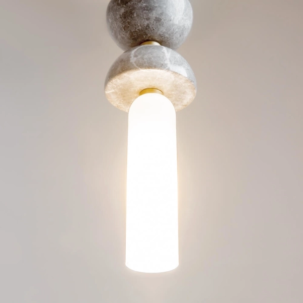 Marmurowa lampa wisząca Kioto MOD178PL-01GR złota szara