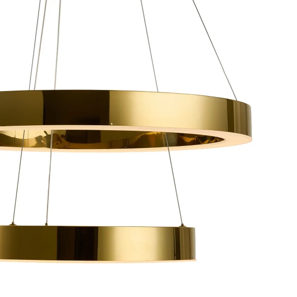 Lampa wisząca art deco CIRCLE DN924-40+60 złota metalowa akrylowa LED 53W 3000K do jadalni