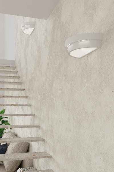 Kinkiet LAMPA ścienna SL.0002 półokrągła OPRAWA ceramiczna przyścienna biała