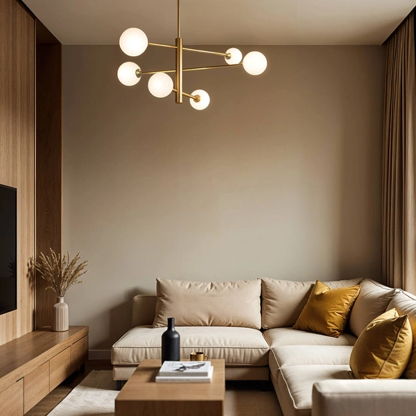 Sufitowa lampa do salonu Belluno 1246 molekułowa złoty biały