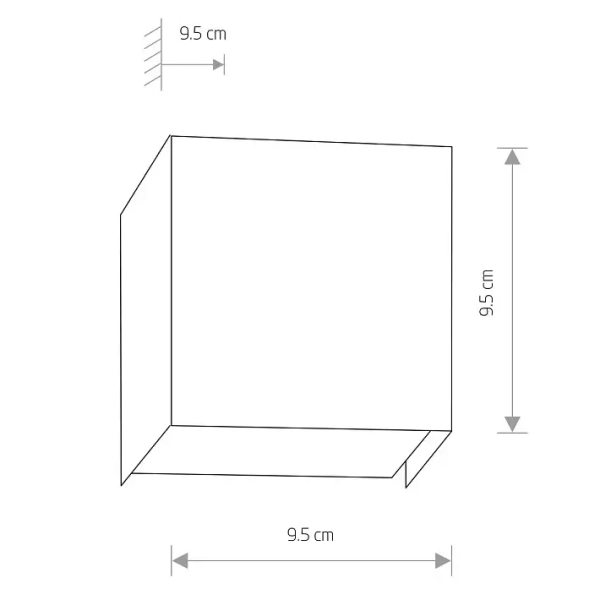 Kwadratowa lampa ścienna CUBE 5267 metalowa do salonu srebrna